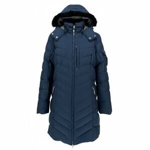 Eddie Bauer Sun Valley Down Parka Coat Women's XXL Navy Blue Puffer Hood NWOT